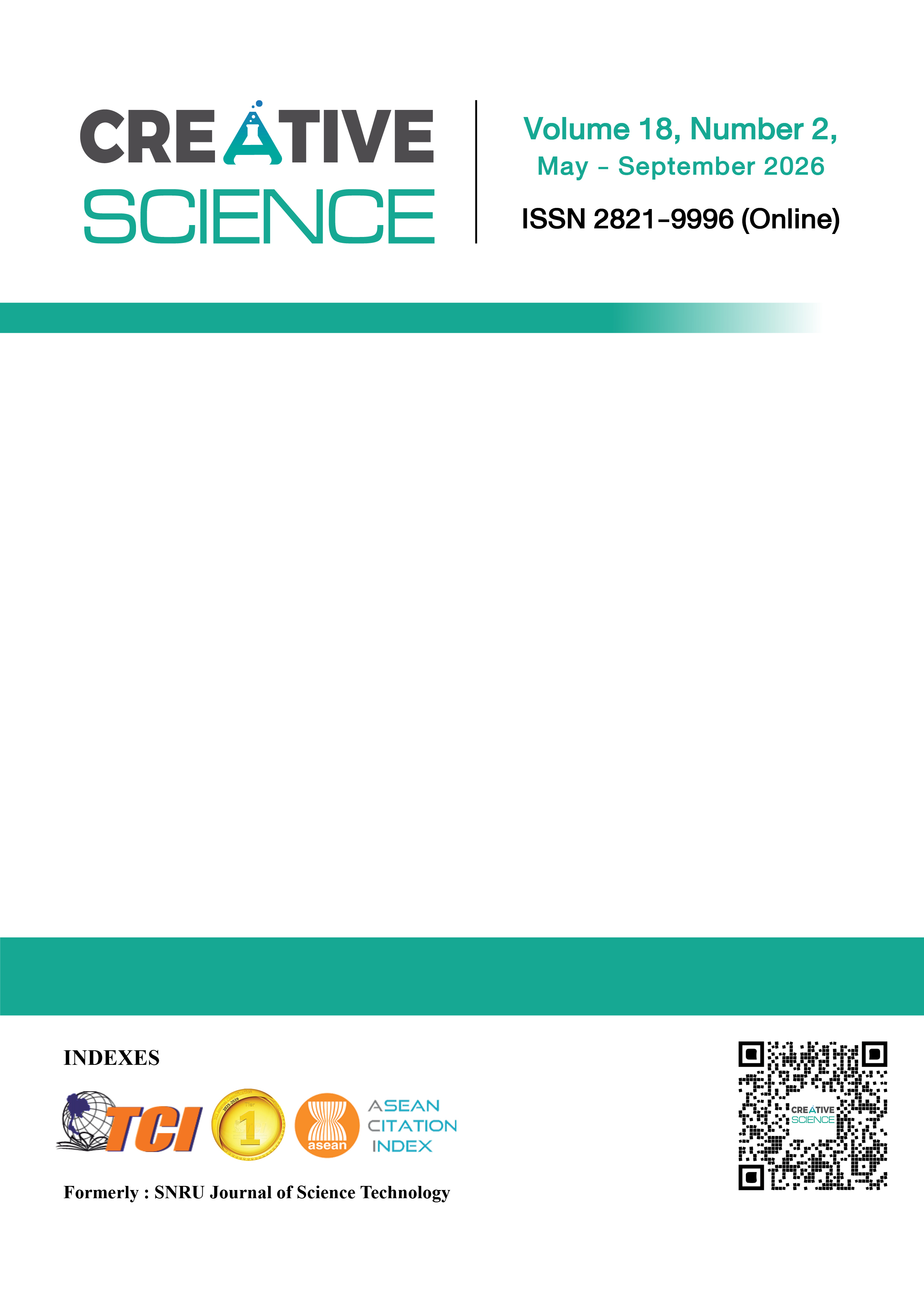 					View Vol. 18 No. 2 (2026): Creative Science (May - August) (Upcoming Issue)
				