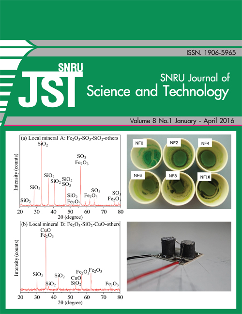 					View Vol. 8 No. 1 (2016): Vol 8, No 1 (2016): VOL 8, NO 1 (2016): SNRU JOURNAL OF SCIENCE AND TECHNOLOGY
				